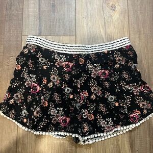 Floral Black Women's Shorts
